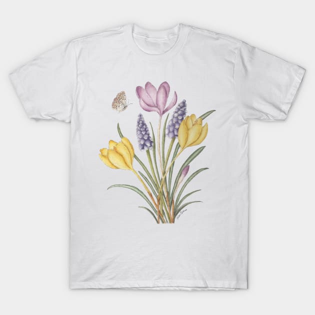 Crocus and Muscari T-Shirt by Katia Galante Art